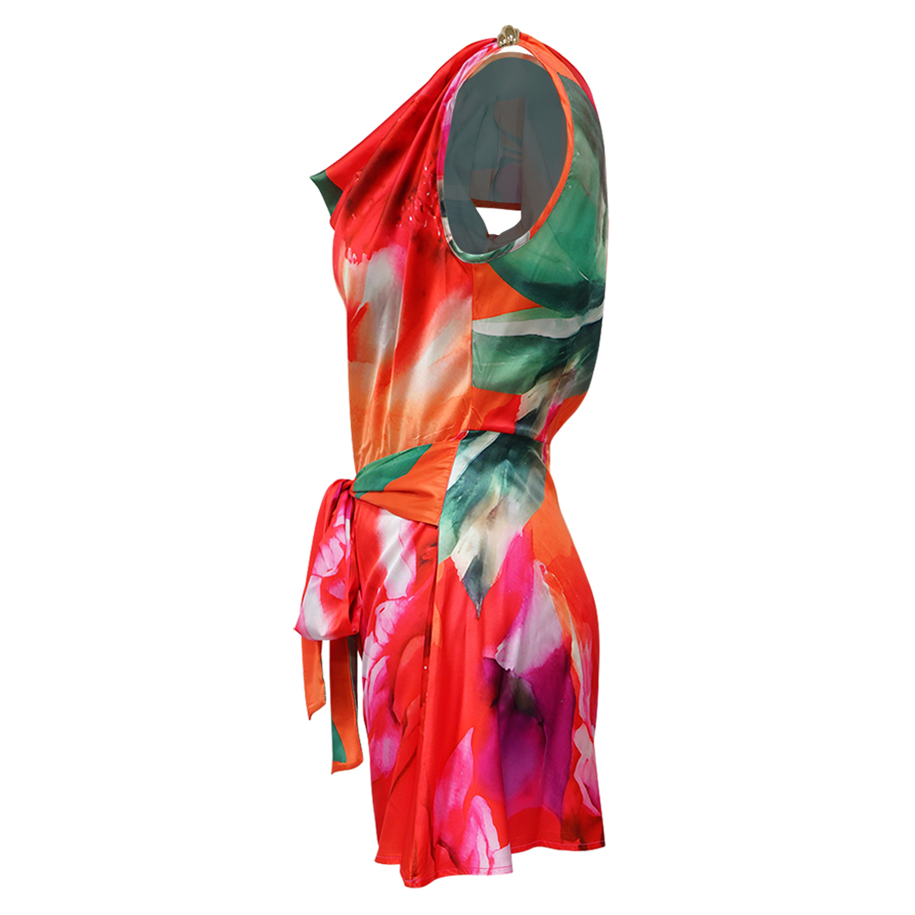 European And American Fashion Women's Backless Asymmetrical Printed Jumpsuit Sexy Casual Style Direct Sale From Factory_ecoleips.com