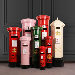 European style mailbox decoration large postal model retro iron decoration bar mall Meichen decoration mailbox