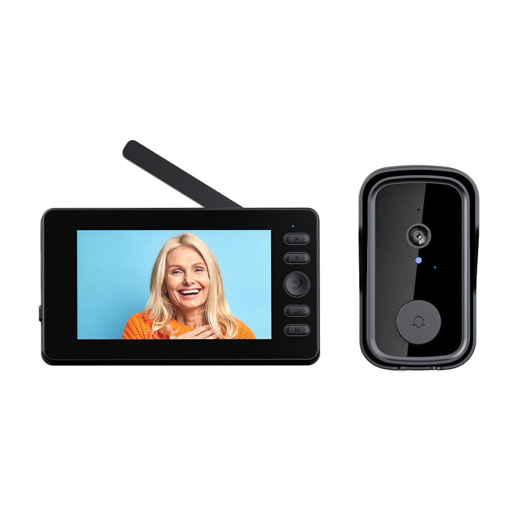 Campana visual inalámbrica electrónica doméstica ojo de gato sin agujeros visión nocturna activa despierta intercomunicación gran angular