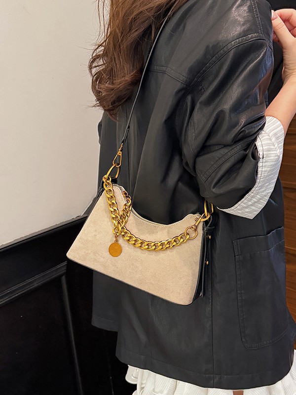 Bolso para mujeres 2025 nuevo estilo europeo y americano retro cross-border bolso de palo de cadena sofisticada sensación de alto nivel bolso de hombro universal