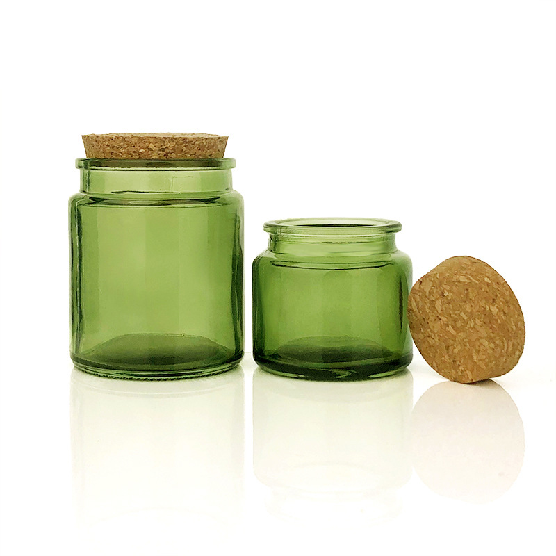 Gran vidrio verde fragrante fragancia vela taza de almacenamiento 100ml atmósfera romántica transparente