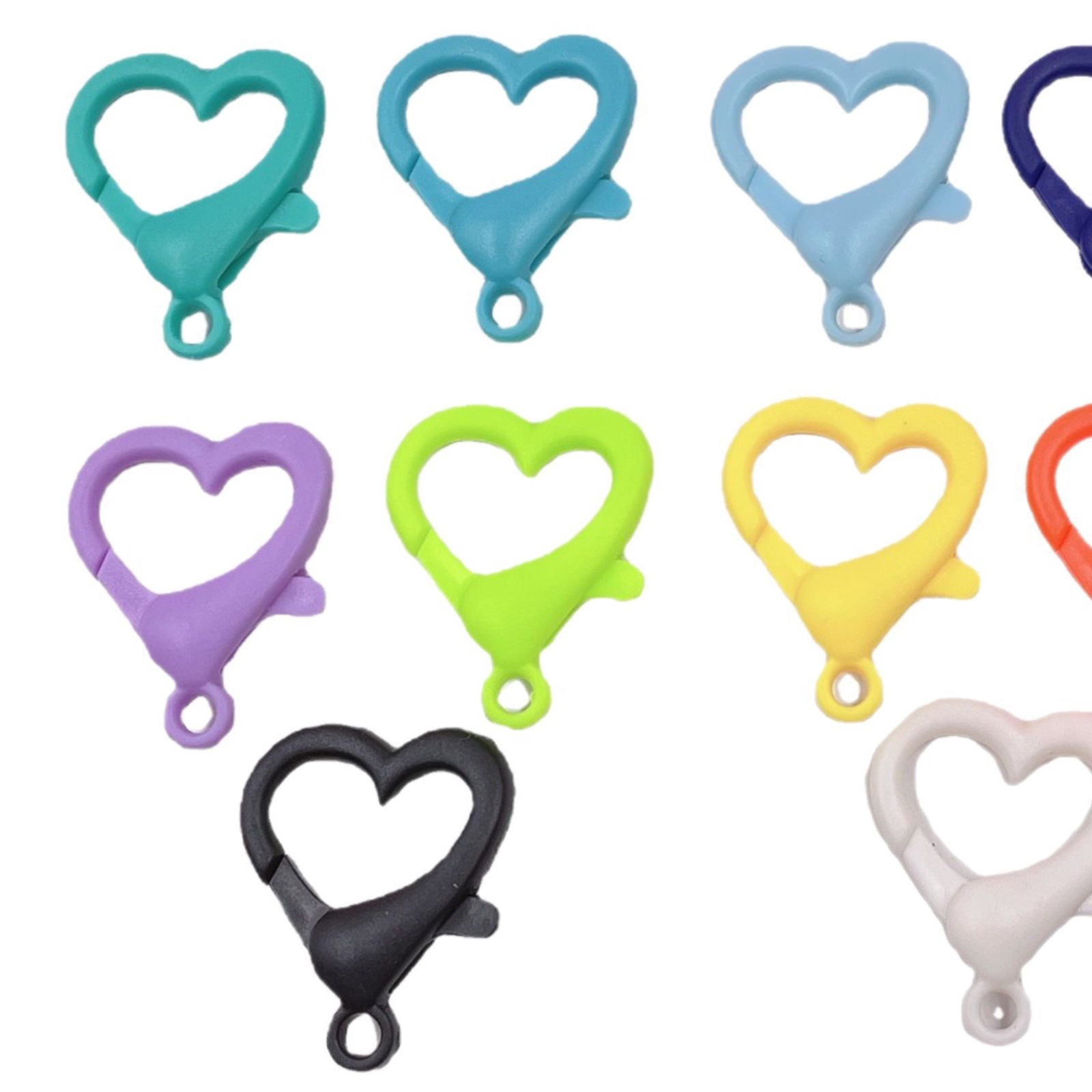 Hecho a mano DIY joyería llavero accesorios 26mm plástico colorido amor langosta hebilla caramelo máscara cadena hebilla colgante