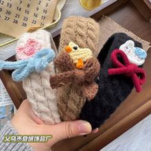 甜美可爱编织鸭子小猪猫咪毛线发箍时尚少女心头箍秋冬压发头饰女