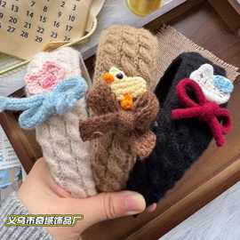 甜美可爱编织鸭子小猪猫咪毛线发箍时尚少女心头箍秋冬压发头饰女