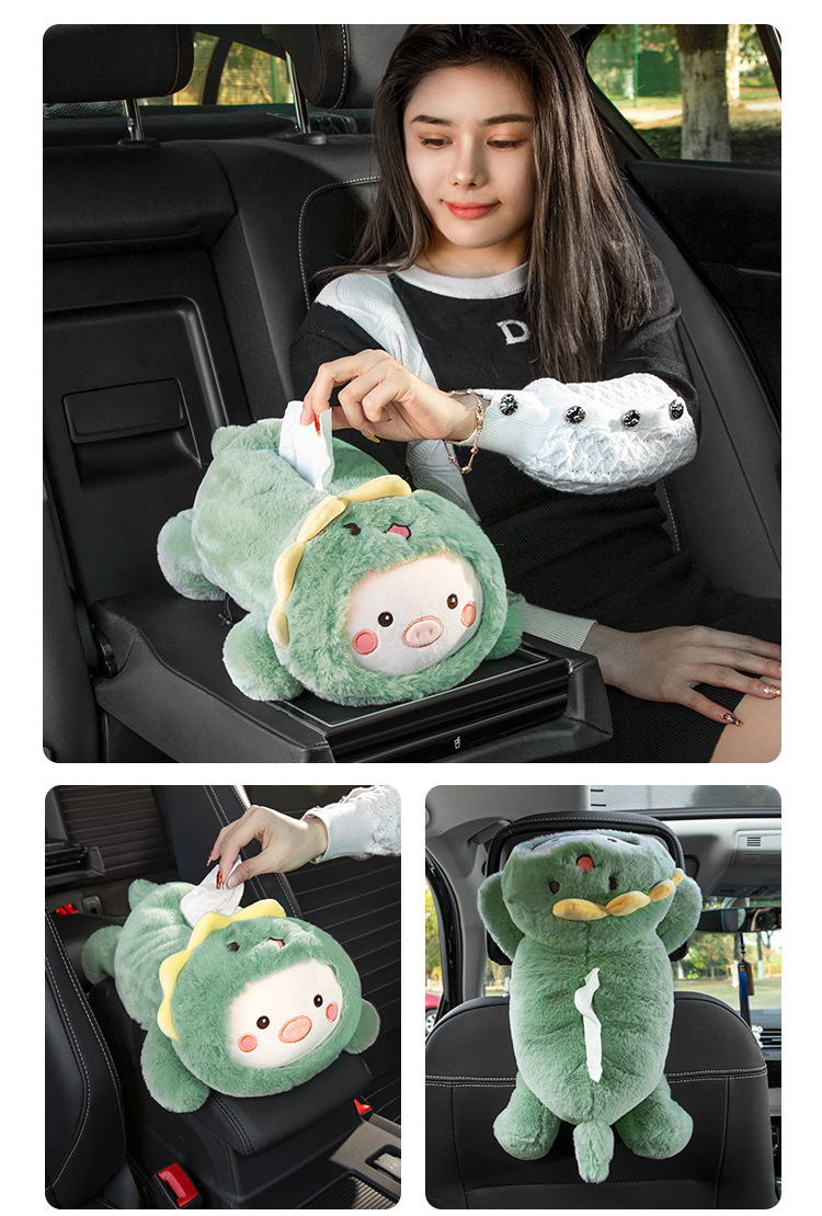 Cartoon car tissue box armrest box rear row chair back-mounted tissue box cute car interior decorations