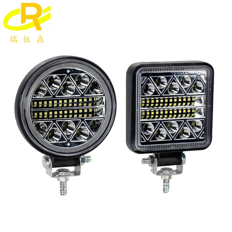 Coche LED luz de trabajo 4 pulgadas 102w ronda 34LED coche cuadrado de luz todoterreno vehículo carretilla elevadora proyector modificado