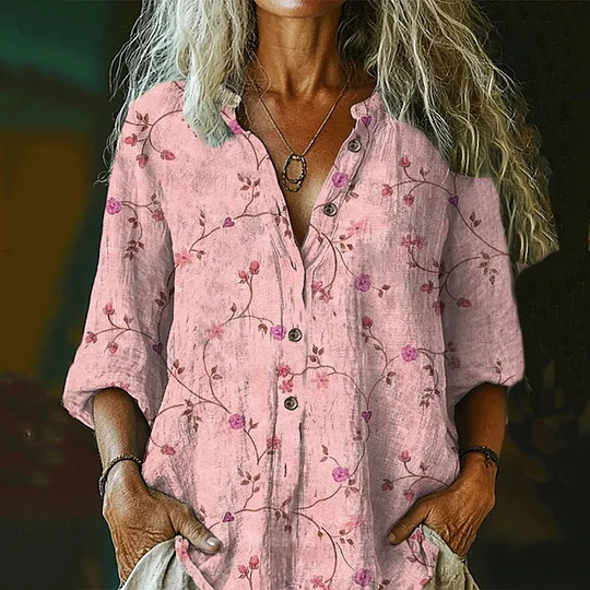ヨーロッパとアメリカの女性の大きいサイズ夏の女性のカジュアル花柄シャツ女性服リトルデイジーシャツ 3D プリントシャツ|undefined