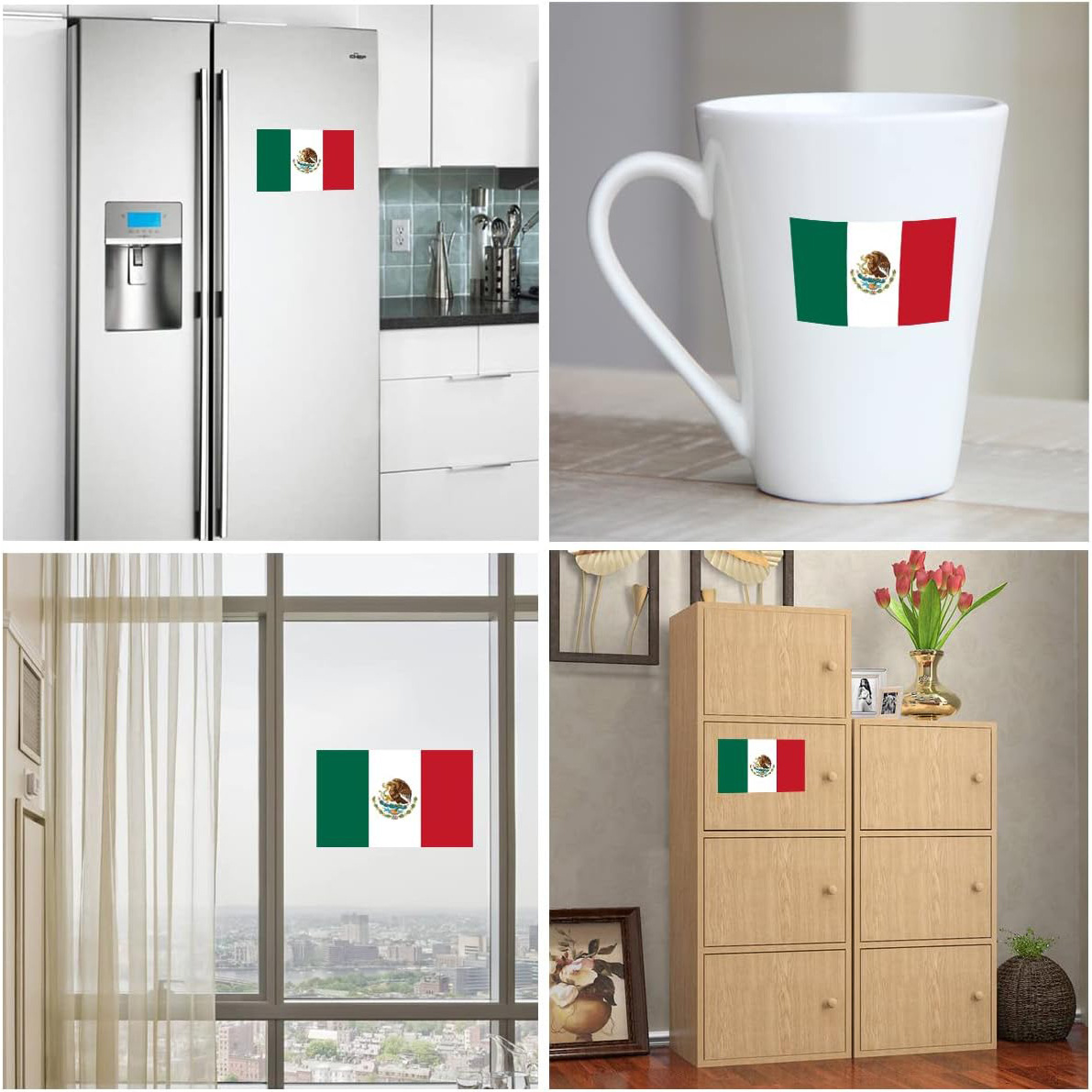 Amazonas pegatinas de bandera mexicana pegatinas impermeables de México en varios tamaños 21x29.7cm