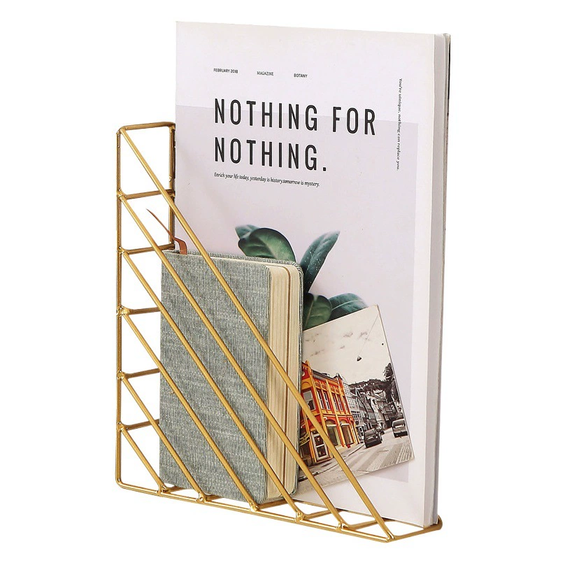 Оптовая продажа настенной книжной полки для спальни в стиле INS из кованого железа, стойки для журналов, детской полки для книг с картинками, настенной витринной стойки.