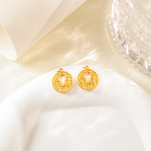 通体S925银镀金小鱼平安福字圆牌滴溜配饰DIY时尚个性风百搭配件