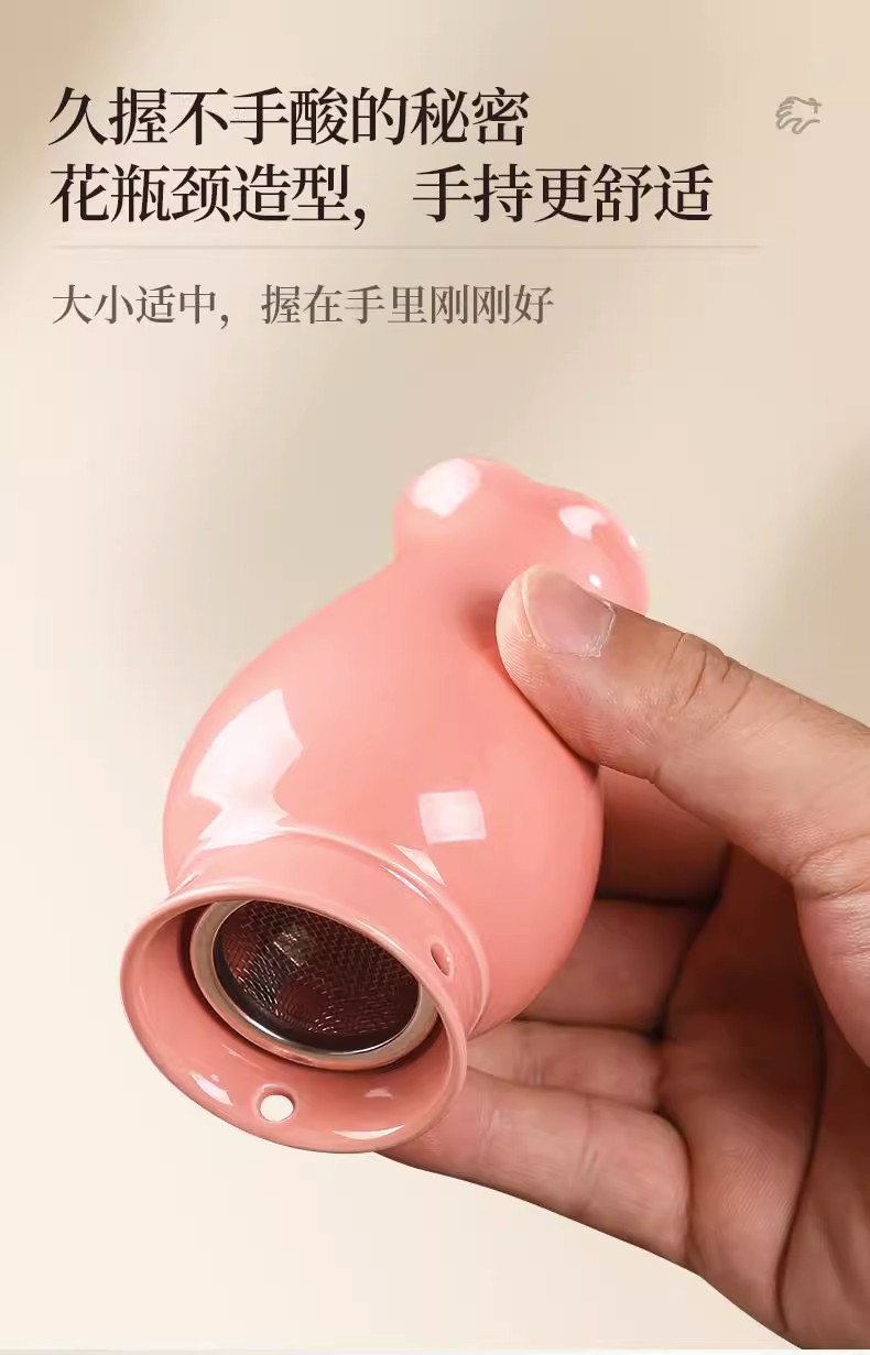 Ceramic Facial Moxibustion Jar Neck Warming Device Home Beauty Spa Gua Sha Massage Tool Pink quality and texture