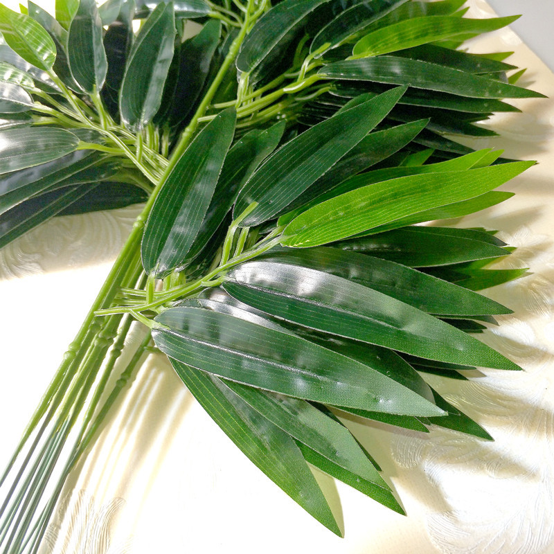 Simulated bamboo leaves, glued fake bamboo leaves, plastic bamboo branches, green small bamboo leaves, artificial bamboo leaves, bamboo decoration wholesale