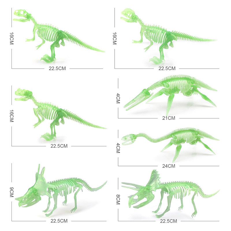 Nueva excavación arqueológica fósil de dinosaurio esqueleto luminoso esqueleto fluorescente clásico Tyrannosaurus Dragon exportación