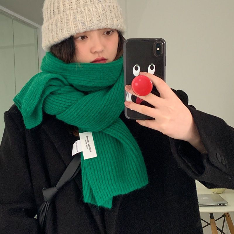Sciarpa calda per le donne in autunno e inverno Versatile collo di lana lavorato a maglia per coppia Edizione coreana Addensato Nuovo studente_voghion.com