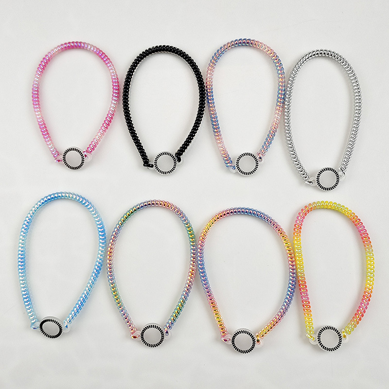 Cross-Border European and American Phone Cord Headband for Women, Simple and Fashionable Sports Niche Hair Accessories, High-End Face Wash Headband Rope Bracelet