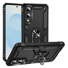 适用三星S25FE军士盔甲指环手机壳S24Ultra车载支架s23防摔保护套