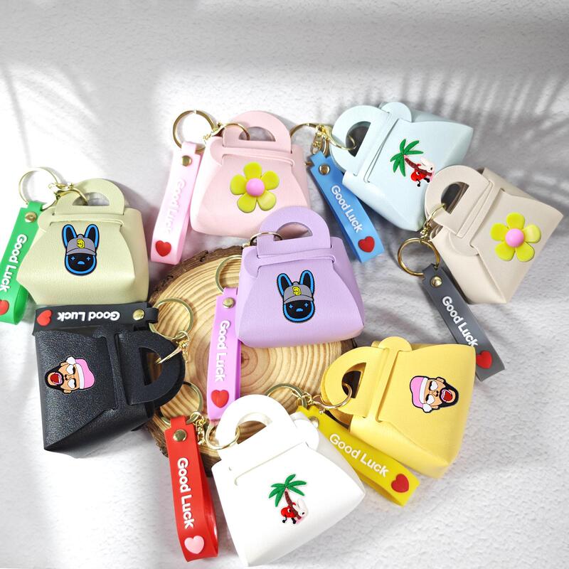 Shein Bad Rabbit Leather Small Bag Pendant Candy Color Macaron Simple Versatile Leather Keychain