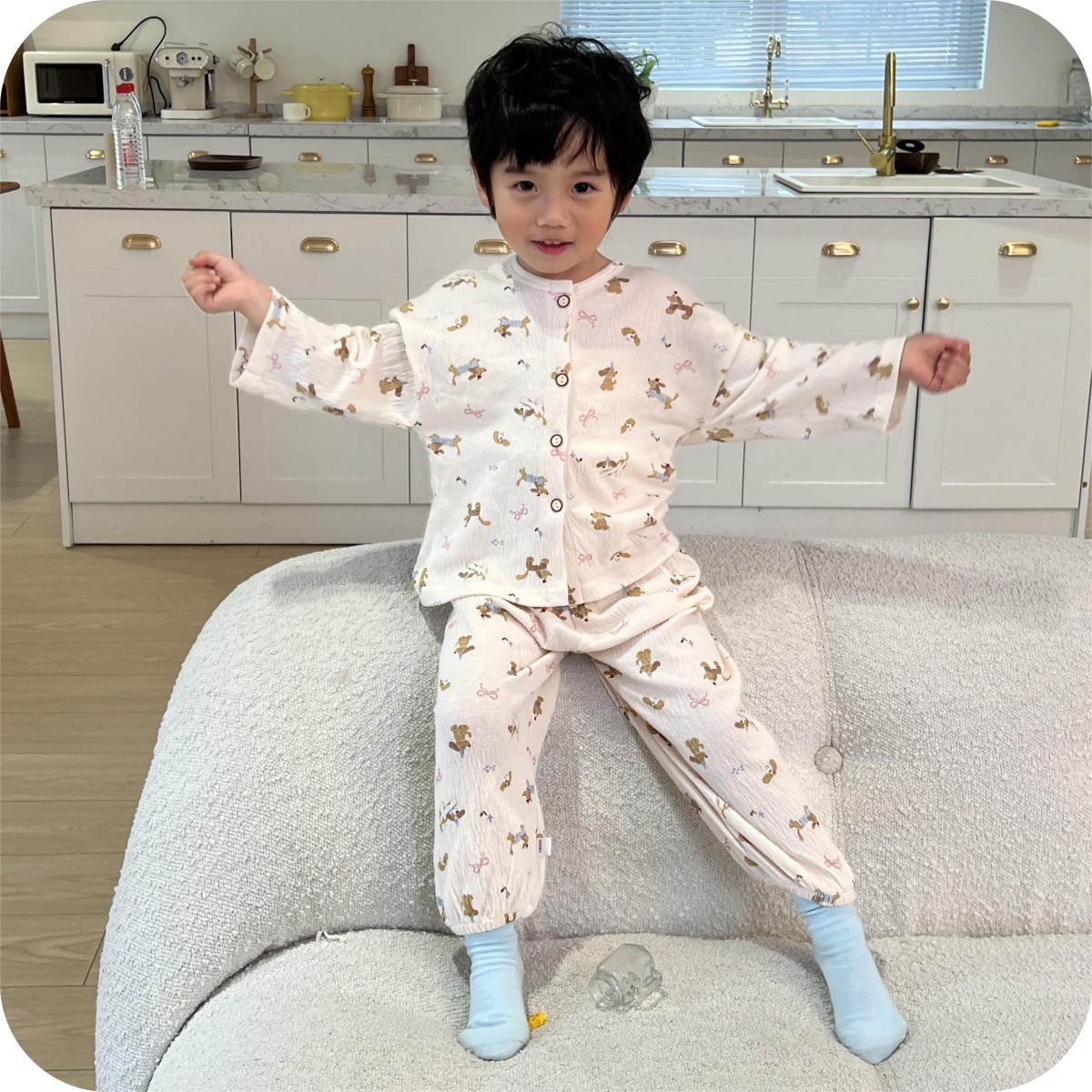 Stretch cotton yarn suit bow tie puppy (male)