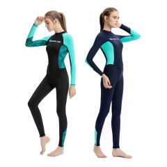 水尚の新型の氷糸莱卡潜水服の女性の薄いタイプの速乾水着のワンピースの防水の母服のサーフィンの日焼け止めの服