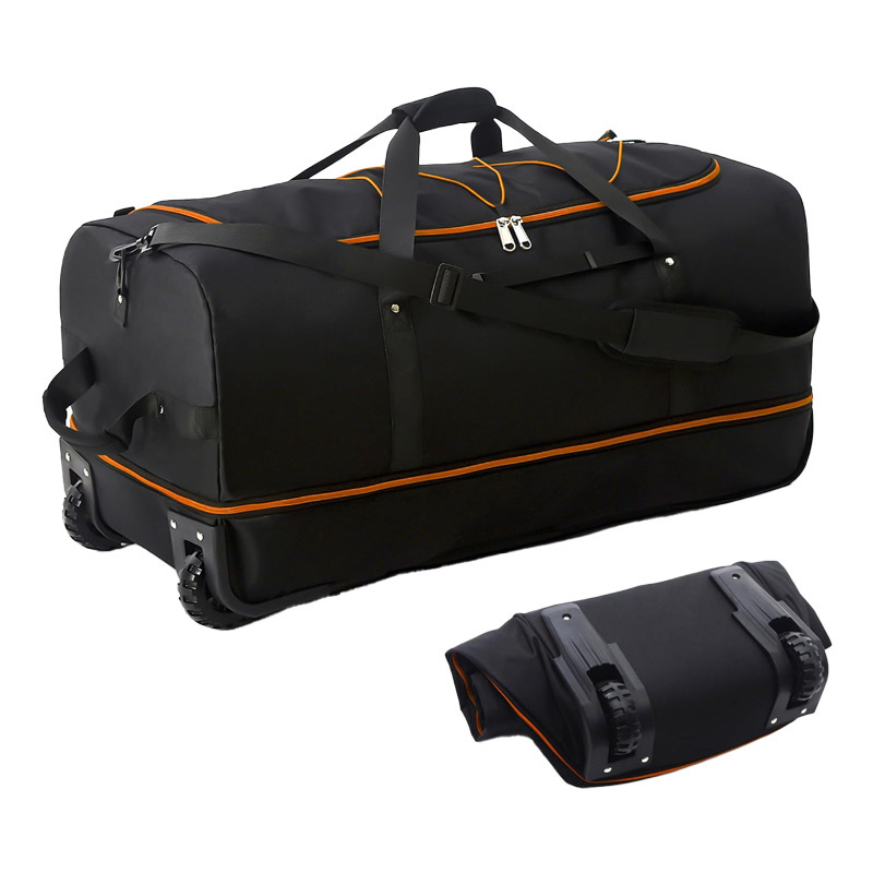 Expandable Soft-Sided Folding Luggage Bag with Wheels, Large Capacity Rolling Carry-On Luggage with Multiple Pockets and Compartments