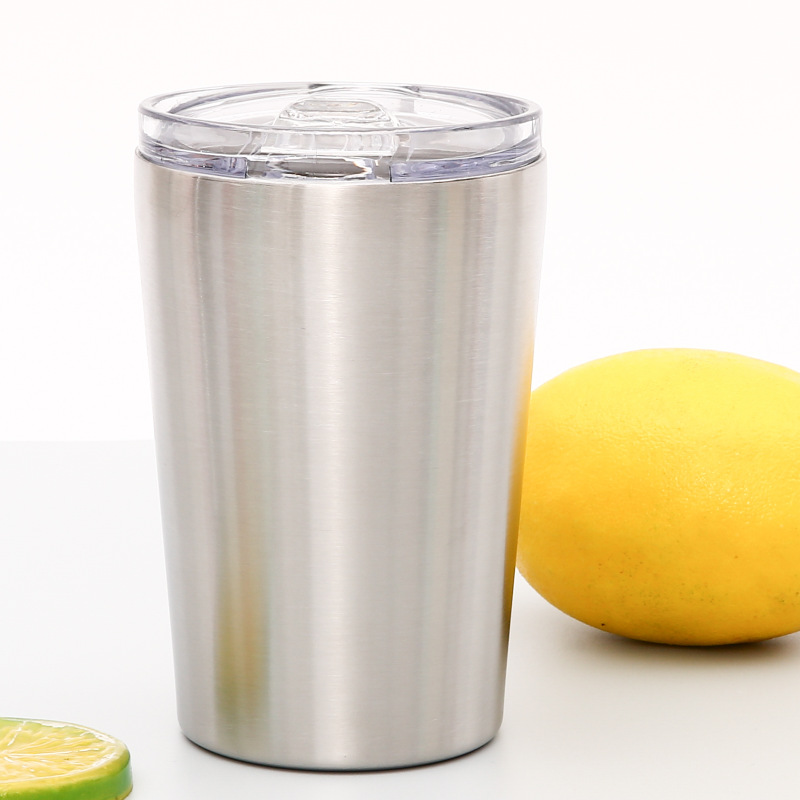 Taza de café de acero inoxidable 12oz/8oz, doble capa aislada, con tapa, taza de leche o viaje, venta directa de fábrica