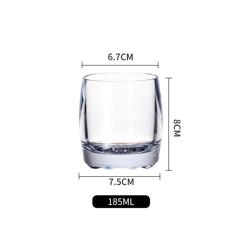 185ML 투명 위스키 잔 - 유리가 아님