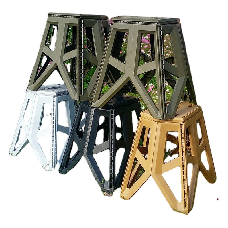 Portable High Folding Stool Outdoor Portable Household Travel Mazar Fishing Stool Plastic Stool Leisure Folding Chair