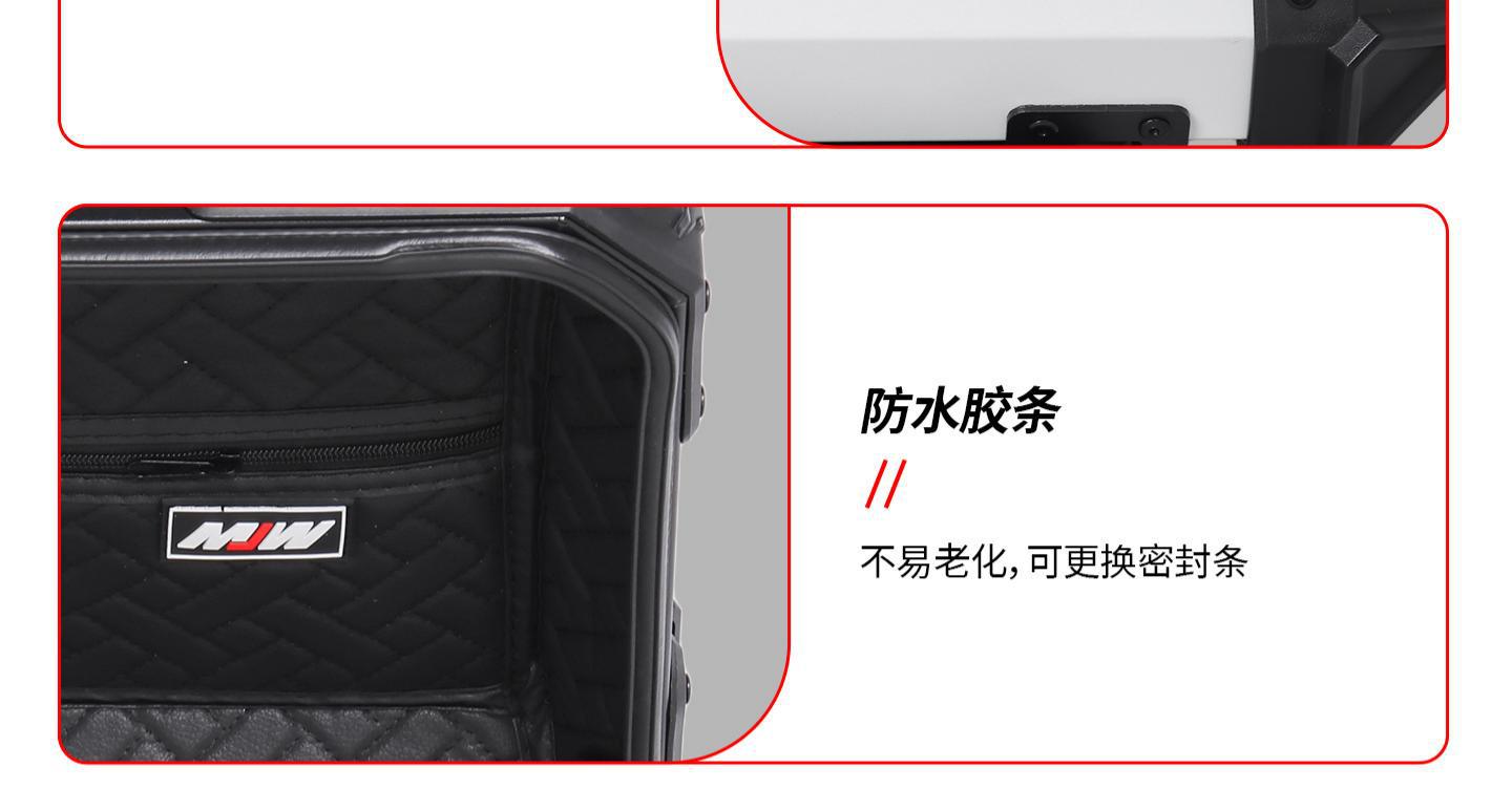 New Motorcycle Aluminum Alloy Tail Box 28L Clock-Style White Quick-Release Scooter Trunk Electric Vehicle Tail Box
