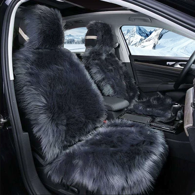 Seat cushion, seat cover Warm Seat Cover Thickeneded Car Cushion - imitation-wool-gray-blue-car-alone