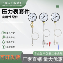 Y100压力表套装水压表消防管道气压表表弯缓冲管表阀三通旋塞阀