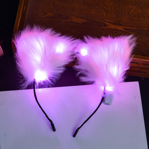 Factory direct sales hot selling luminous fox headband internet celebrity cute cat ears headband headband street stall night market supply batch