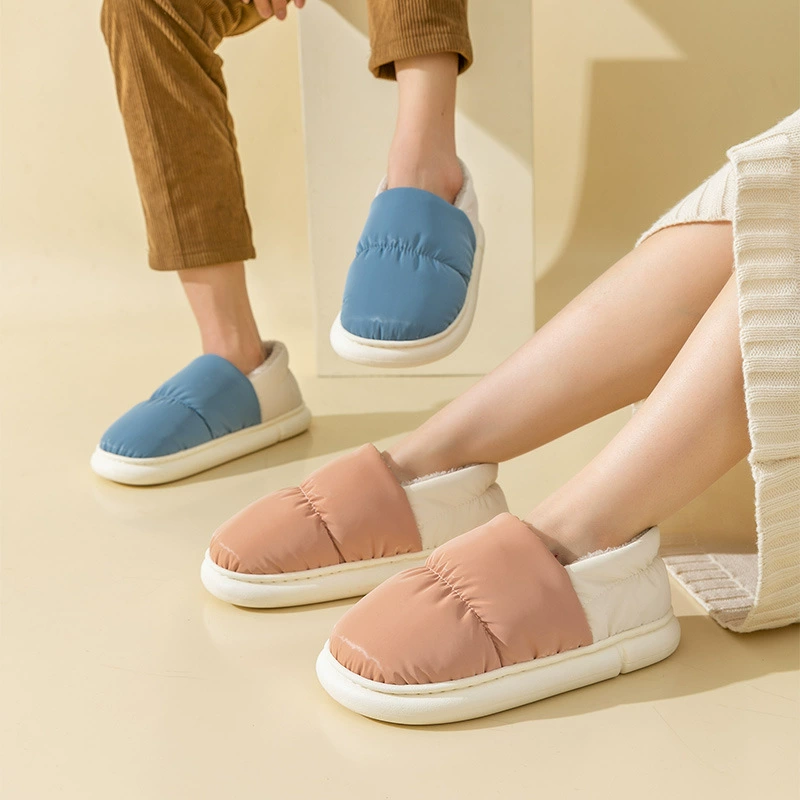 Хлопковые тапочки Cixi для женщин, весенние, осенние и зимние домашние тапочки, домашняя нескользящая обувь на толстой подошве, домашняя пара, теплые мужчины