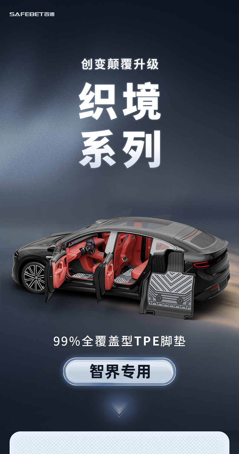Suitable for Zhijie R7 S7, custom-made woven TPE car floor mats, car accessories, trunk mat