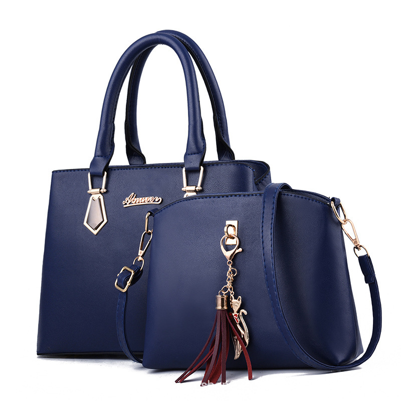 Bolso de Mano y Hombro para Mujer Set 2 en 1 Gran Capacidad de PU para Uso Diario