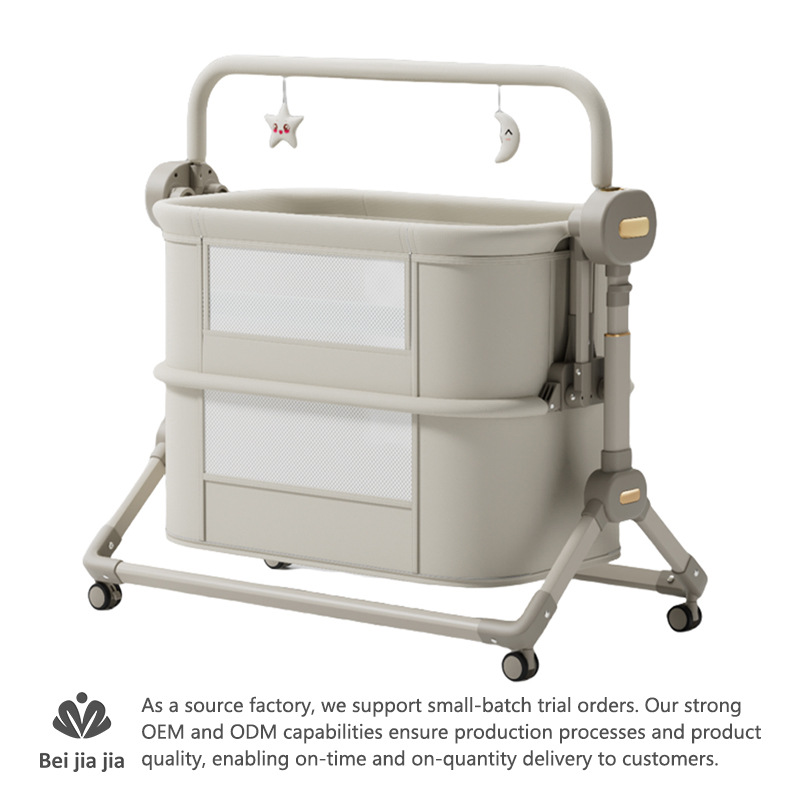 Newborn Soothing Electric Rocker Folding Crib Wholesale Convenient Multifunctional Baby Cradle Source Factory