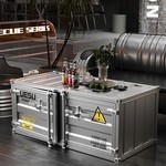 工业风茶几集装箱储物柜网红办公室休息区创意铁艺收纳矮柜边柜子