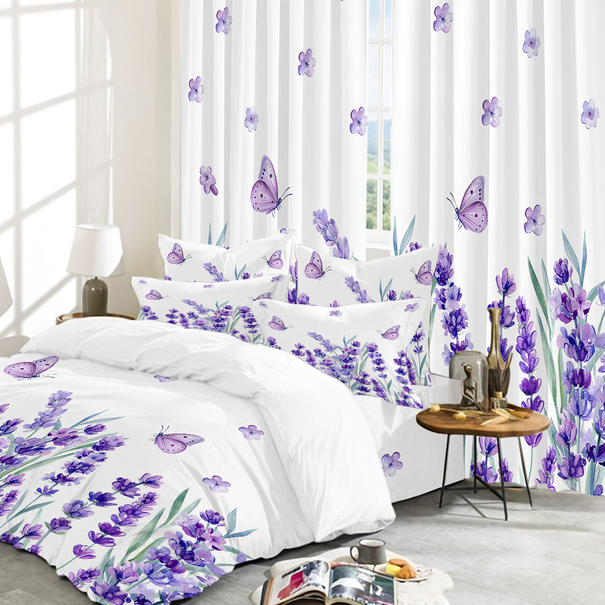 Fabricante directo para la plataforma transfronteriza Amazon WISH venta caliente de productos explosivos, serie completa de ropa de cama de tres piezas y cortinas