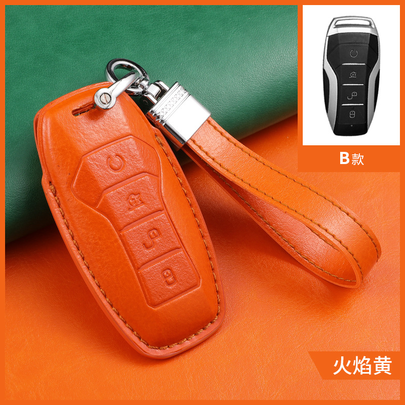 B 불꽃 노란색 긴 체인