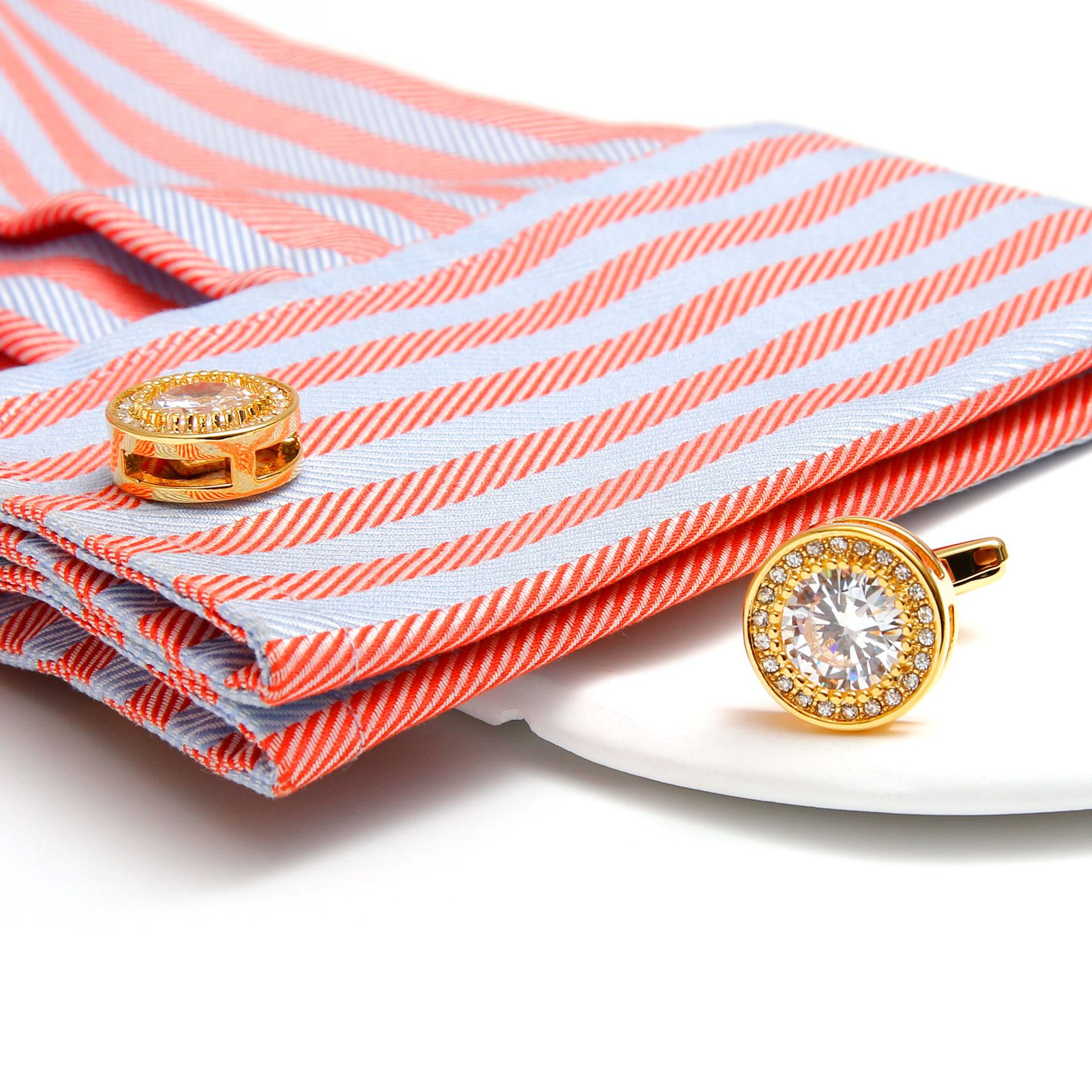 Vyrų sąsagos apvalios retro su cirkoniu marškiniams_voghion.com