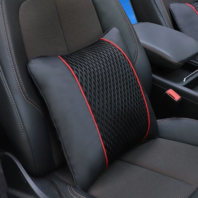 Pillow, Car Interior Accessories, Cushion, Headrest - pillow-single-pack-black-red-thread