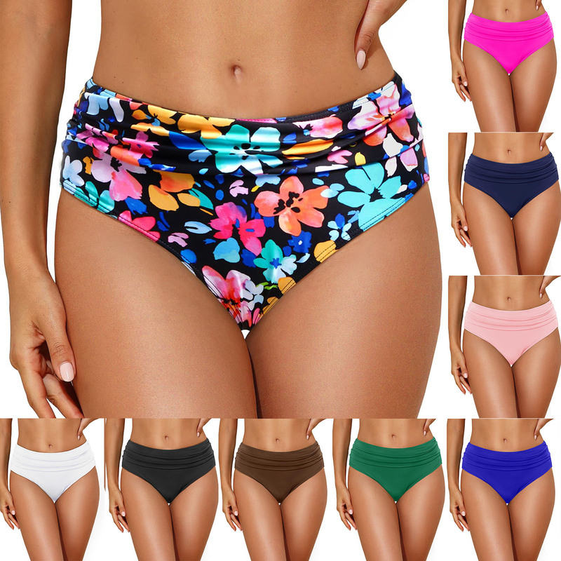 European and American Swimming Trunks, Triangle Swimming Trunks, Separate Underwear, High Waist, Multi-Color Optional Pleats
