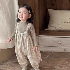 婴儿外出服春秋季洋气打底衫可爱背带裤宝宝套装甜美女宝衣服春装