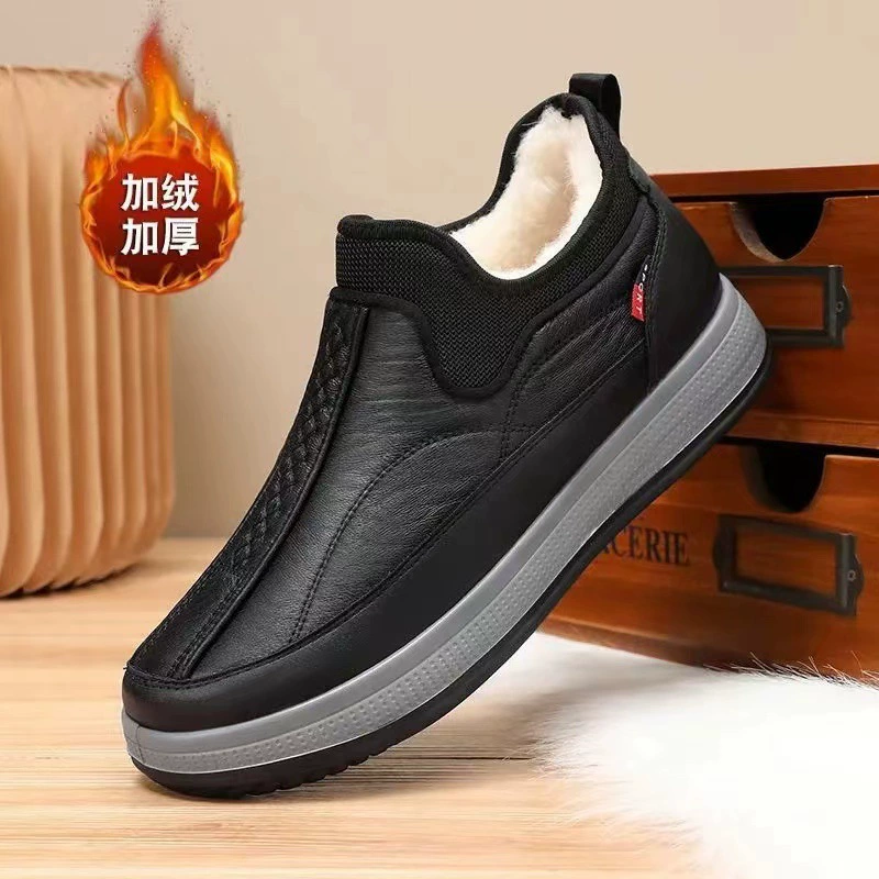 Мужские цельные хлопковые ботинки для дропшиппинга, зимние, на флисовой подкладке, утолщенные, для людей среднего и старшего возраста, в старинном пекинском стиле, теплые и защищающие от холода, ботинки для пожилых, зимние сапоги для пожилых.