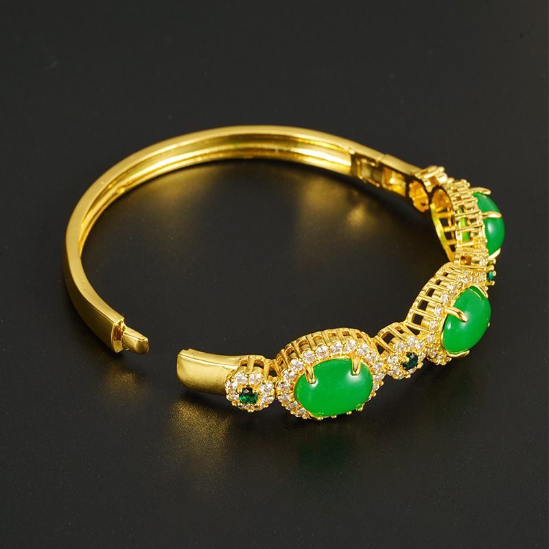 Nuevos productos Gufa Sha oro jade diamante brazalete de fijación patrón auspicioso Yiwu accesorios fábrica de joyas al por mayor