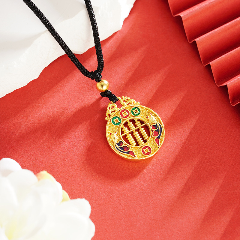 Vietnam Sha Jin Abaco You Long Round Collar estilo chino retro moneda de bronce Yiwu joyería fuente femenina al por mayor