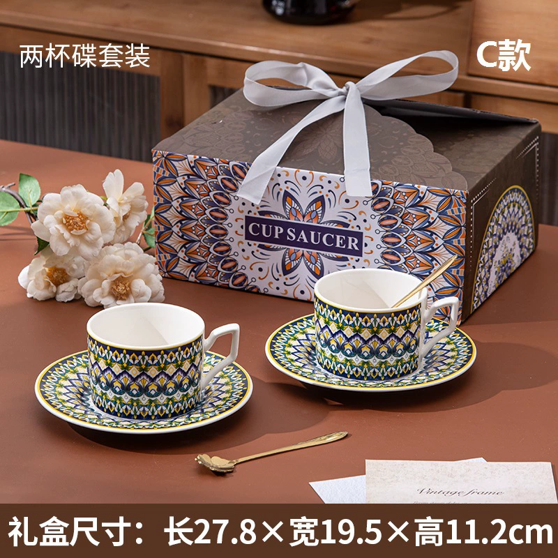 Керамический набор кофе (VIS Ceramics) чашка и блюдце 250 мл — подарочная коробка, несколько дизайнов