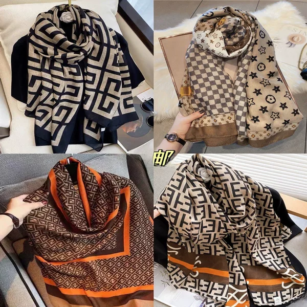A generation of hair samples live cotton and linen printed scarf women's autumn and winter soft skin-friendly scarf warm shawl