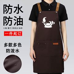 新しいスタイルのエプロン、カスタマイズされた防水性と耐油性のキッチンおよびケータリング作業服、汚れにくい印刷広告、クロスボーダー卸売