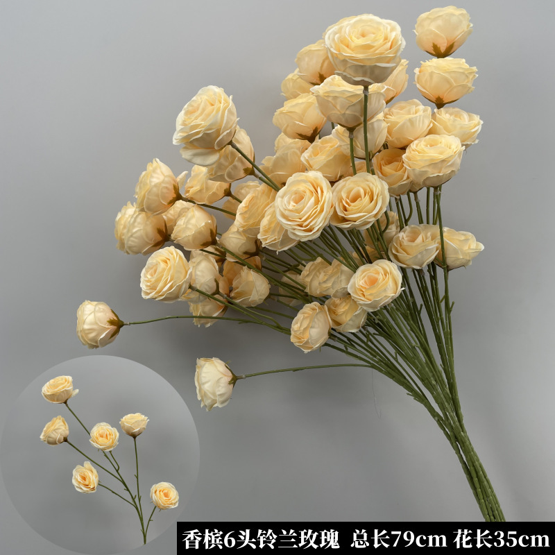 シャンパン色の結婚式の花の花の花の材料の結婚祝いの装飾の花の講堂の装飾の花のプラスチックの花の道は花の造花を導いています。|undefined