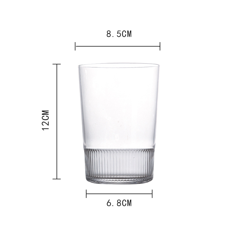Creativa semi-vertical patrón de vidrio taza de agua del hogar de gran capacidad taza de jugo taza de té de La Raya Taza de Agua conjunto traje